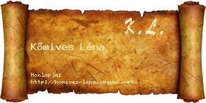 Kőmives Léna névjegykártya